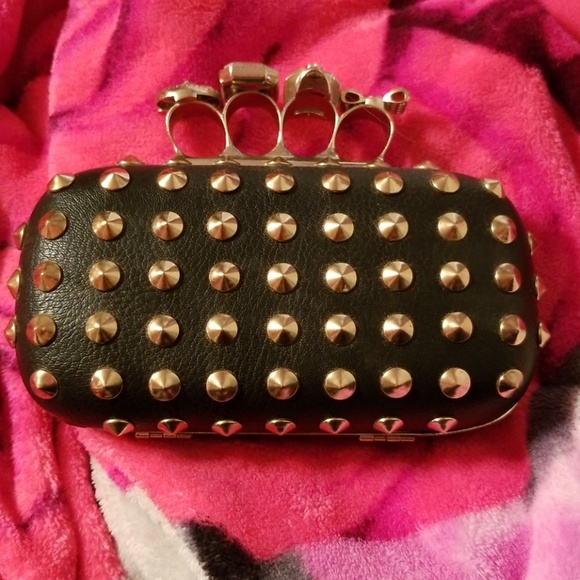 Natasha Couture Handbags - Studded rock n roll clutch